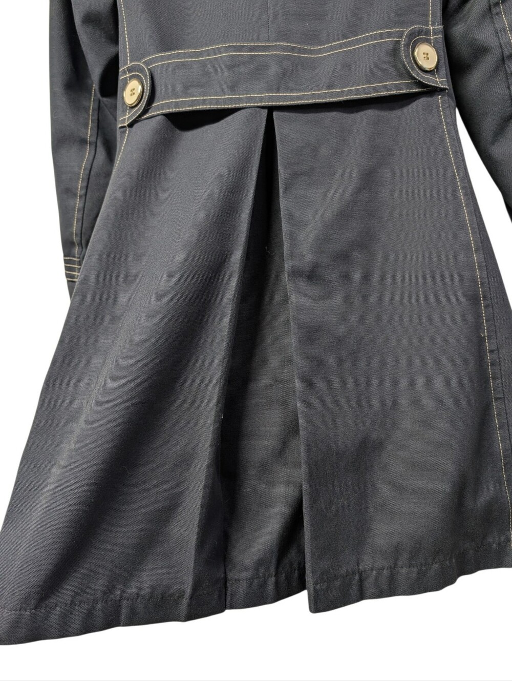 Misty Harbor Ltd. Navy Double-Breasted Trench Coat Lined Pockets Sz 7 Junior - Picture 7 of 13